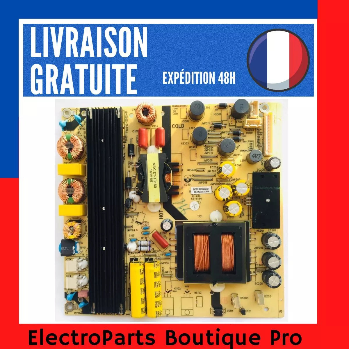 CARTE D'ALIMENTATION TV5502-ZC02-01 1010085085-00049 pour télé JVC ou HAIER