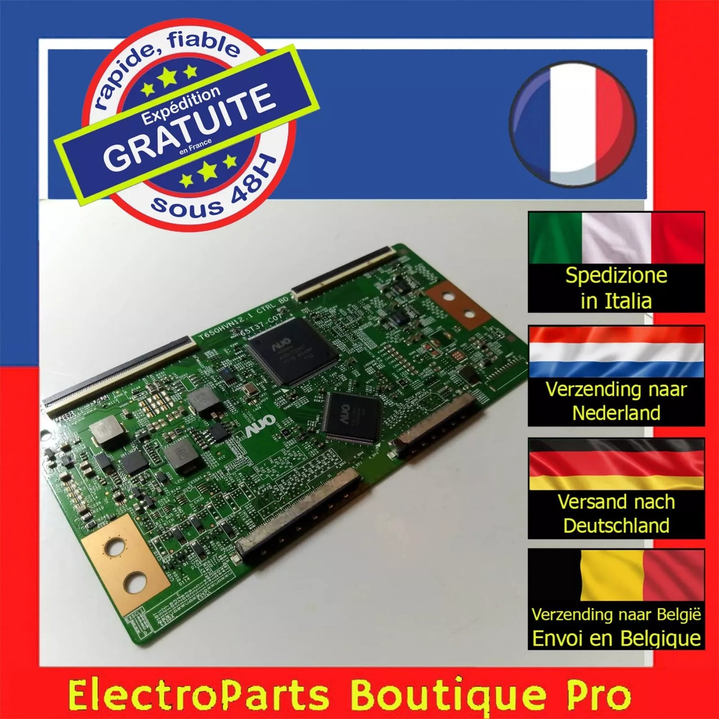Carte T-CON AUO T650HVN12.1 65T37-C07 pour télé SHARP LC-65LE654U