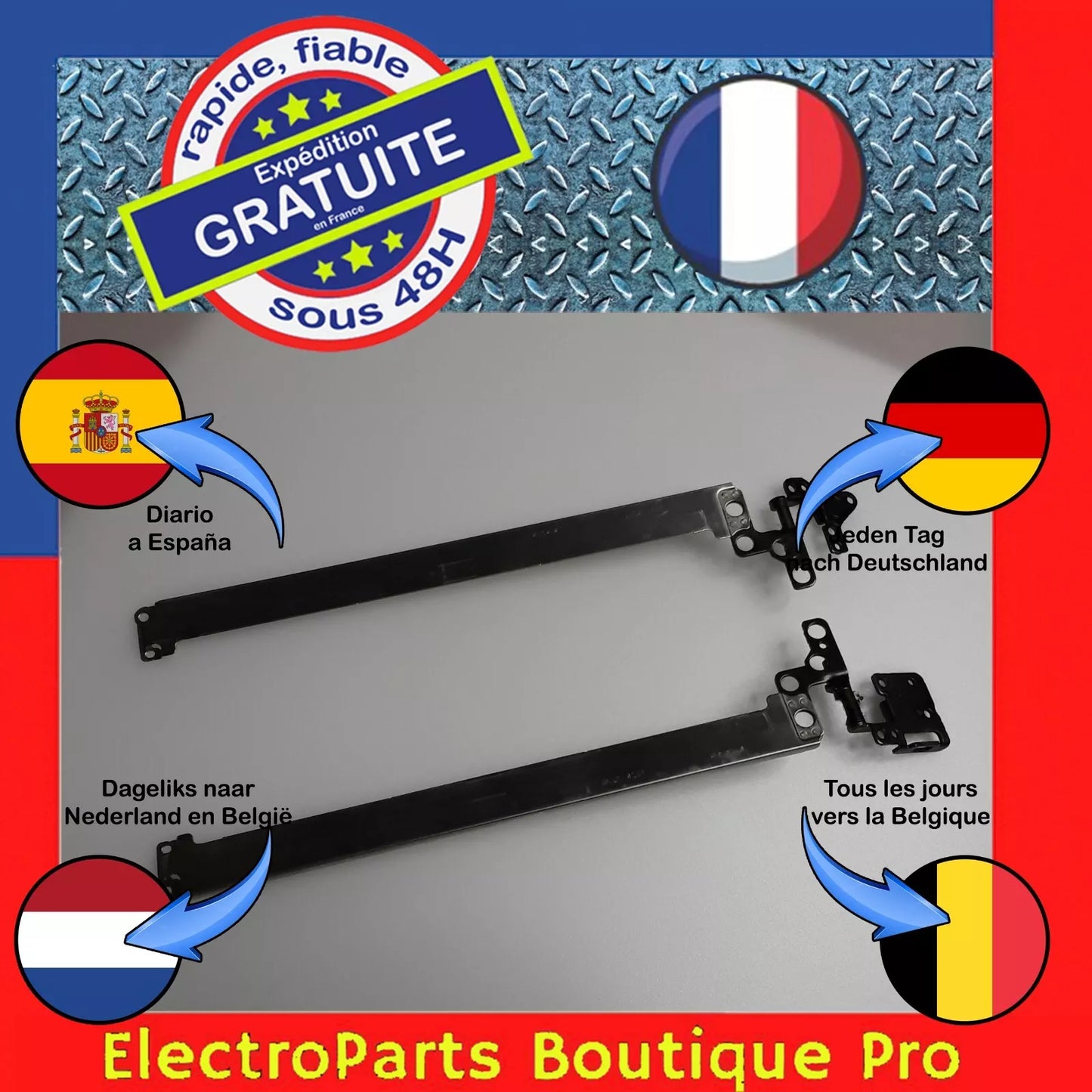 Charnières (droite + gauche) FBZAU012010 -011010 pour PC portable ACER A315-55