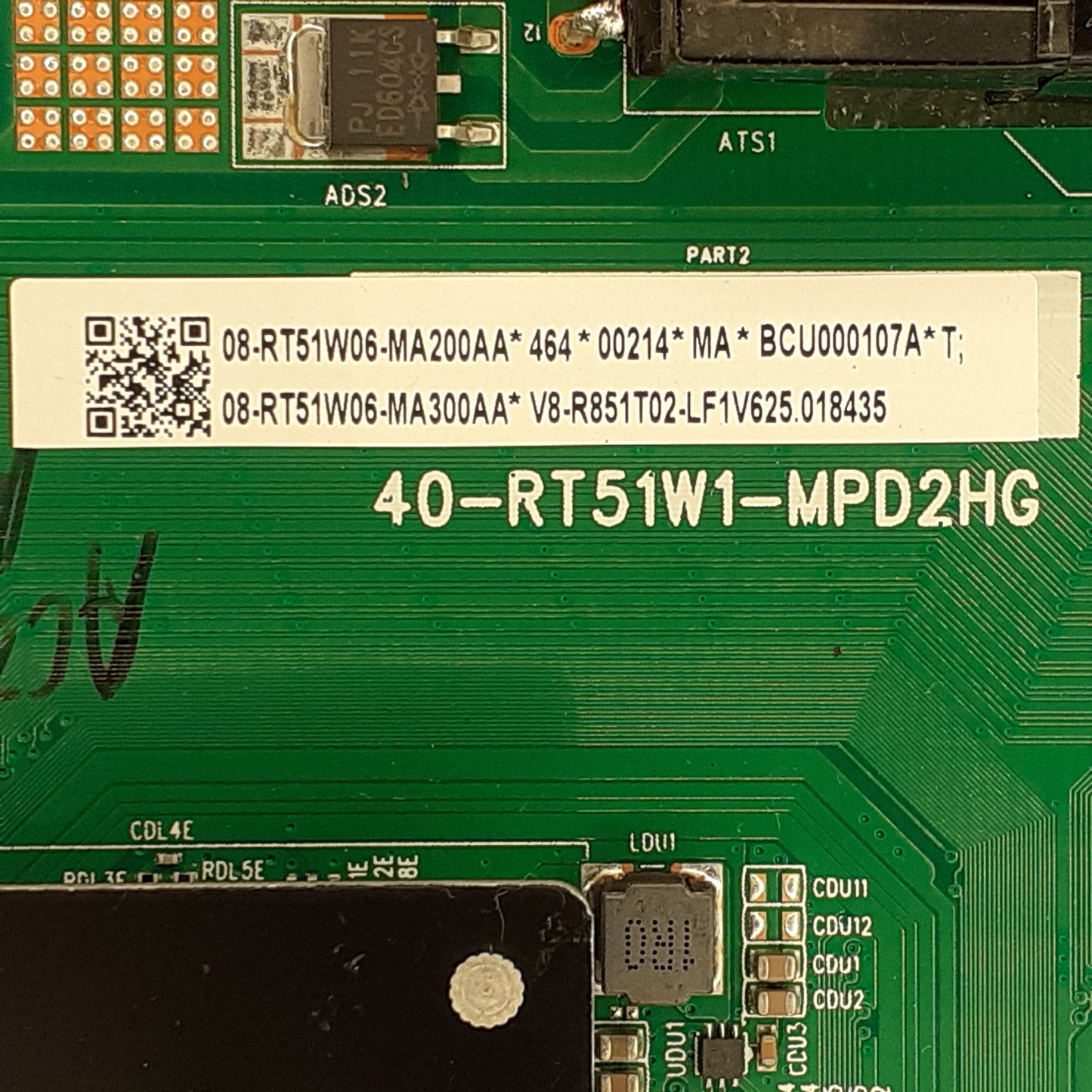 CARTE PRINCIPALE combinée 08-RT51W06-MA200AA pour Télé THOMSON 50UG6400