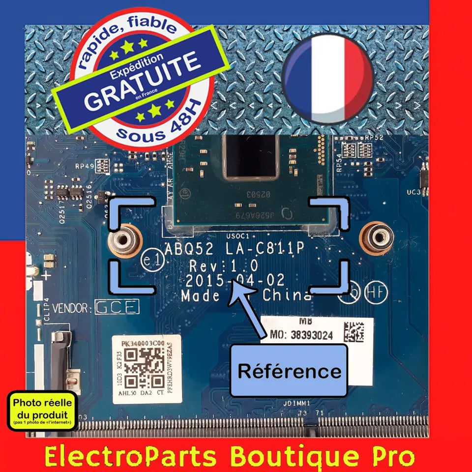 Carte mère ABQ52 LA-C811P Rev:1.0 pour PC portable HP 15-AC