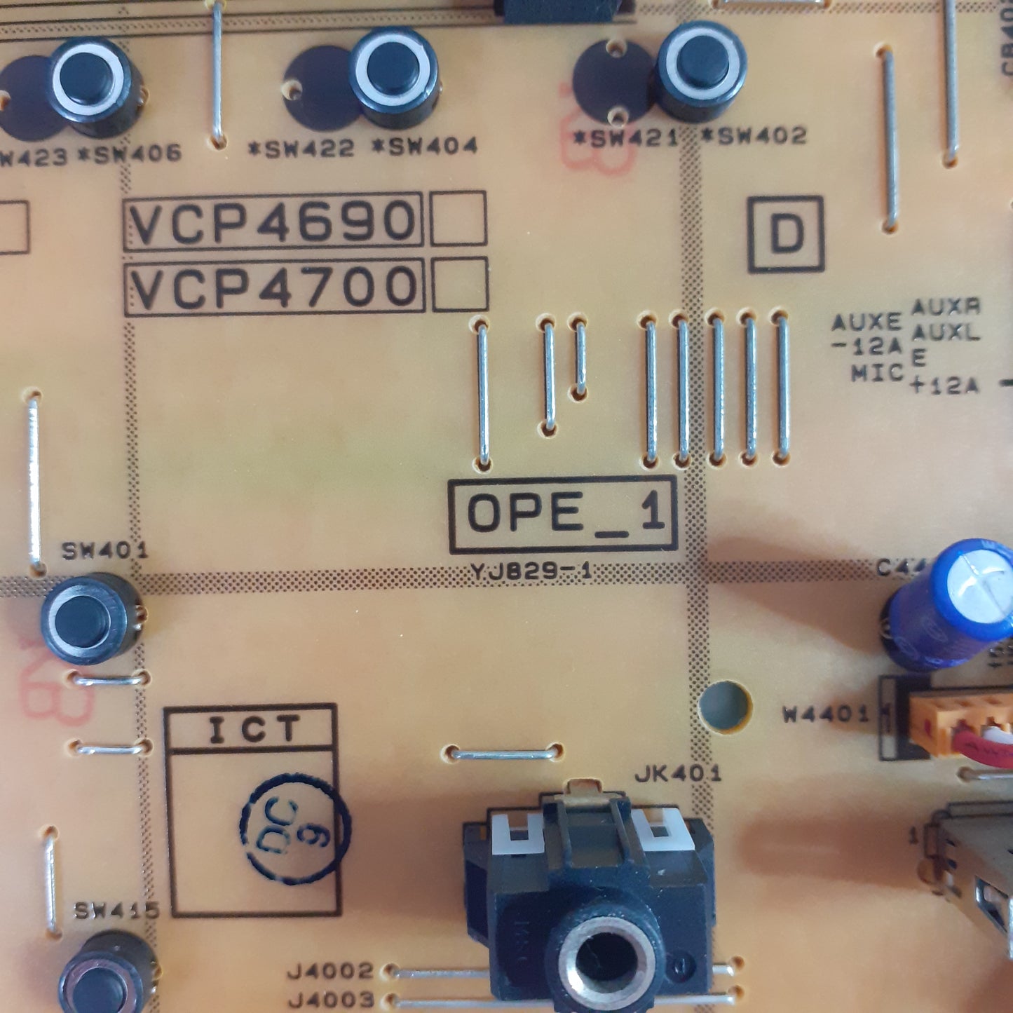 CARTE DE COMMANDE YJ829-1 / OPE_1 pour ampli YAMAHA RX-V485
