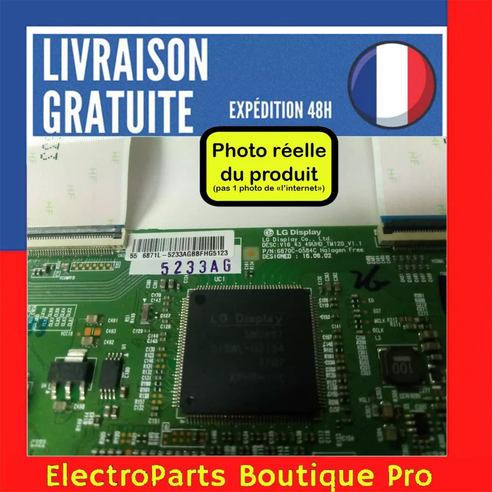 Carte T-CON LG 6870C-0584C pour télé HAIER LDU55V500S