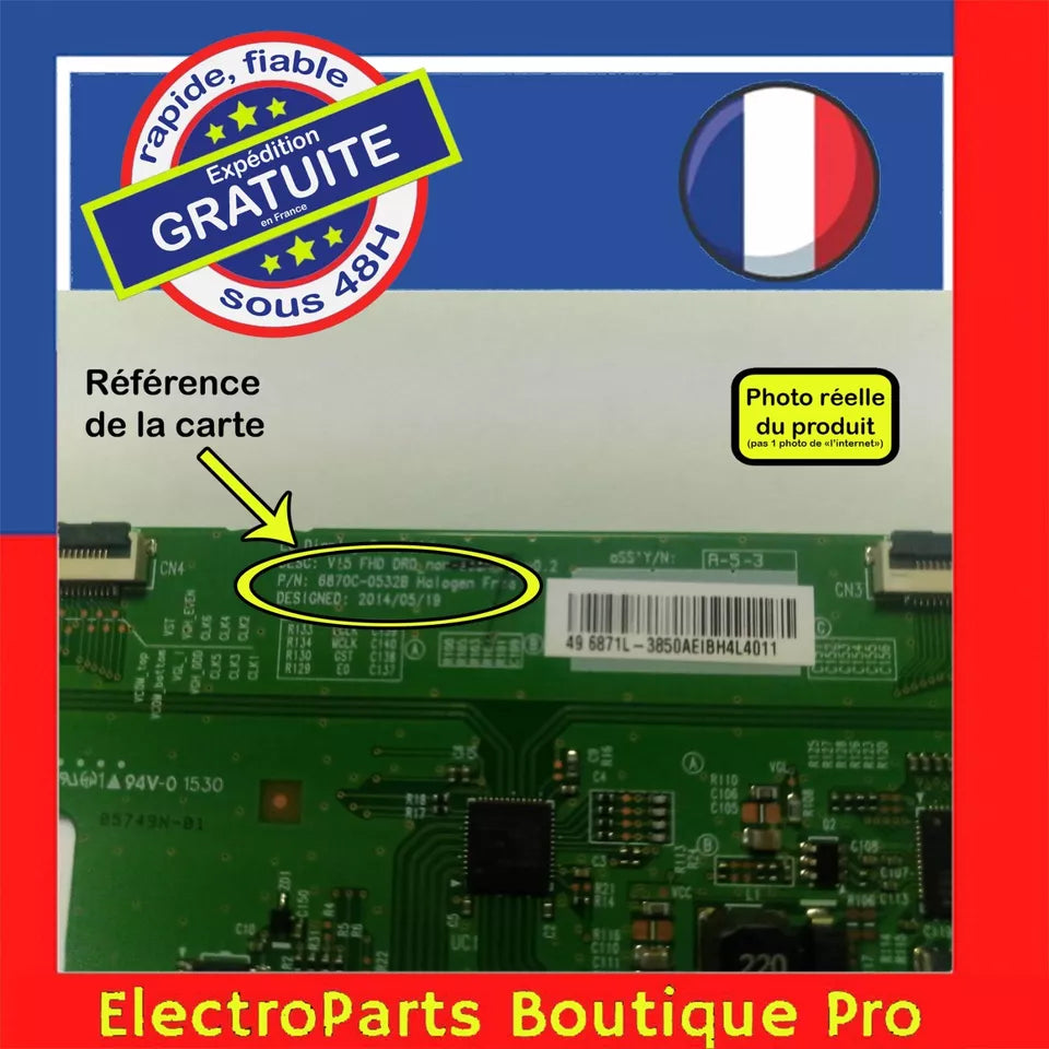 Carte T-CON LG 6870C-0532B pour télé