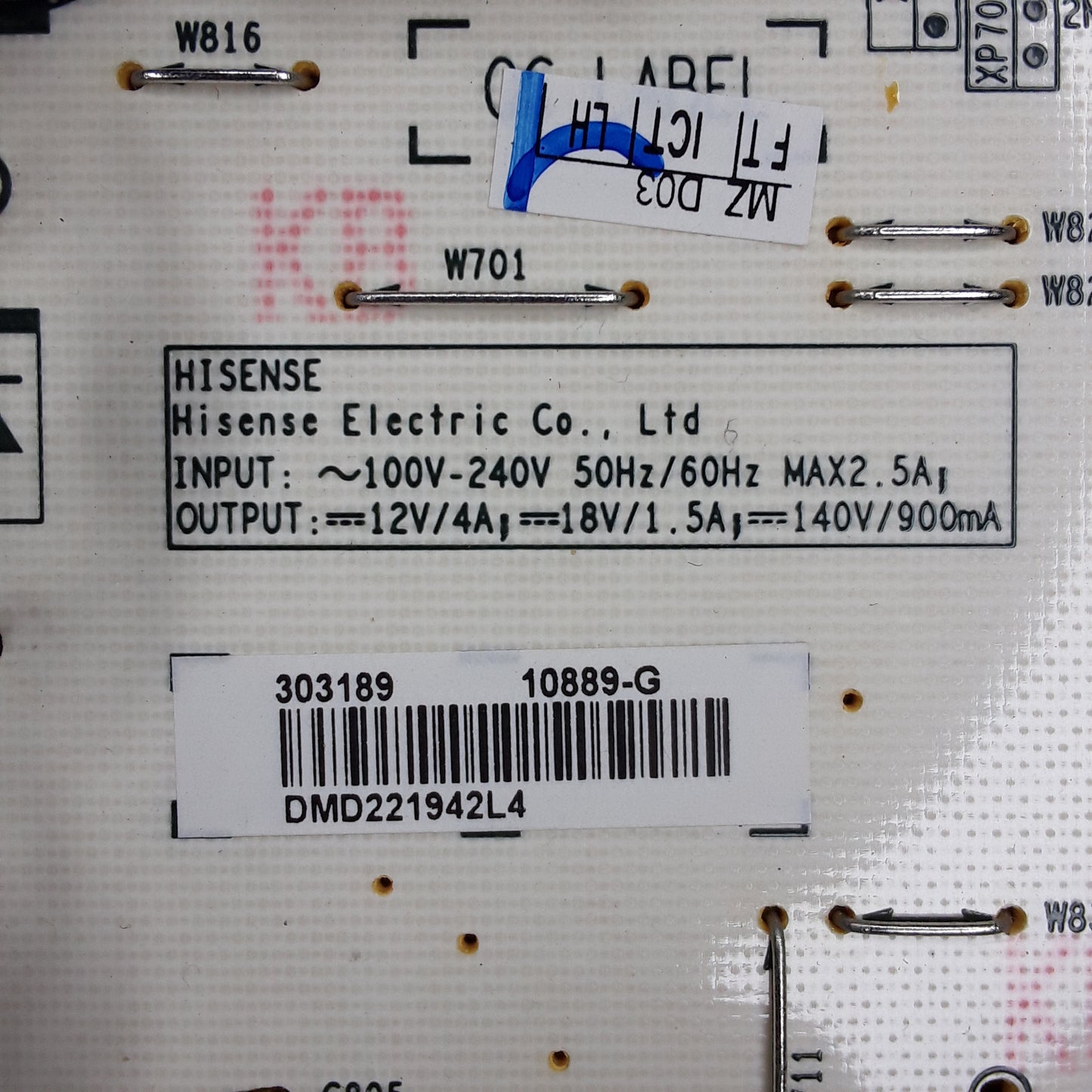 CARTE D'ALIMENTATION RSAG7.820.10889/ROH pour télé HISENSE 58A7GQ