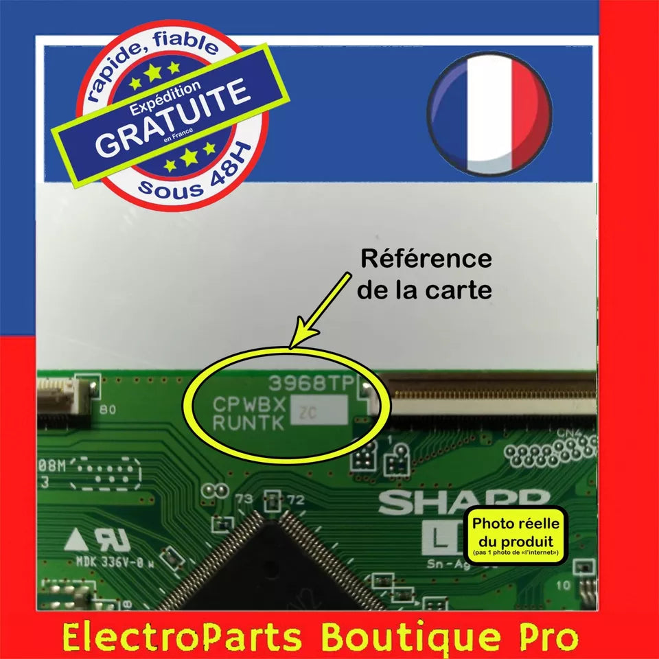 Carte T-CON SHARP 3968TP CPWBX RUNTK ZC pour télé PHILIPS