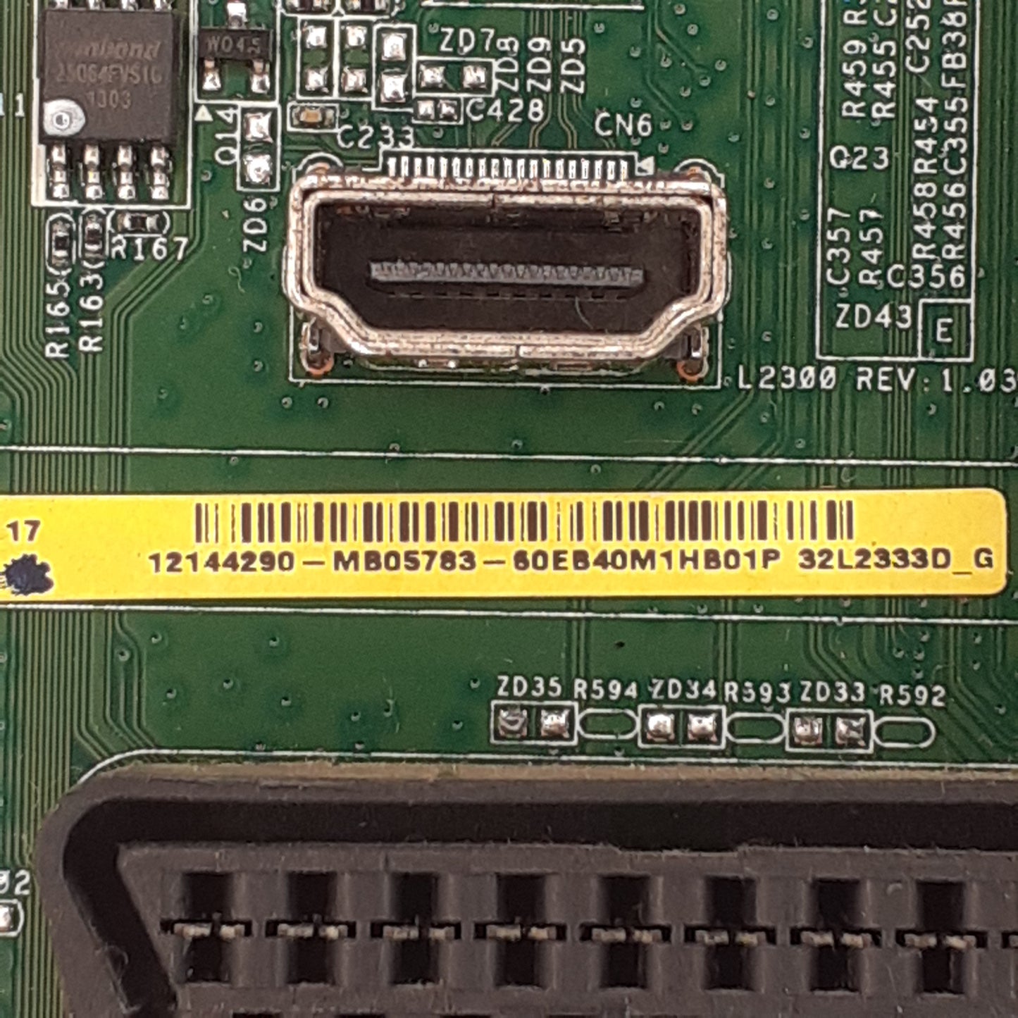 CARTE PRINCIPALE 32L2333D pour télé TOSHIBA 39L2333D