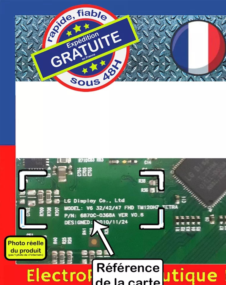 Carte T-CON 6870C-0368A VER V0.6 pour télé LG 42LV3550-ZH