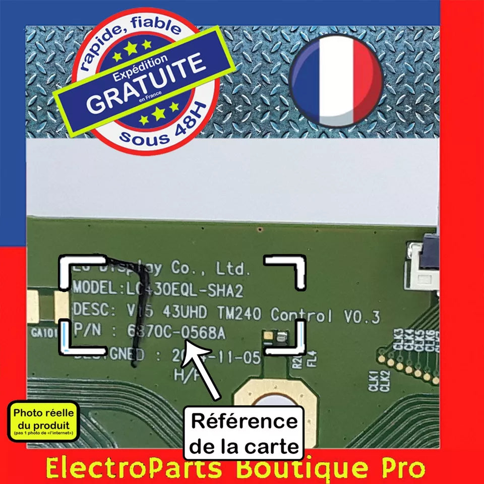 Carte T-CON LG 6870C-0568A pour télé SONY KD-43X8309C