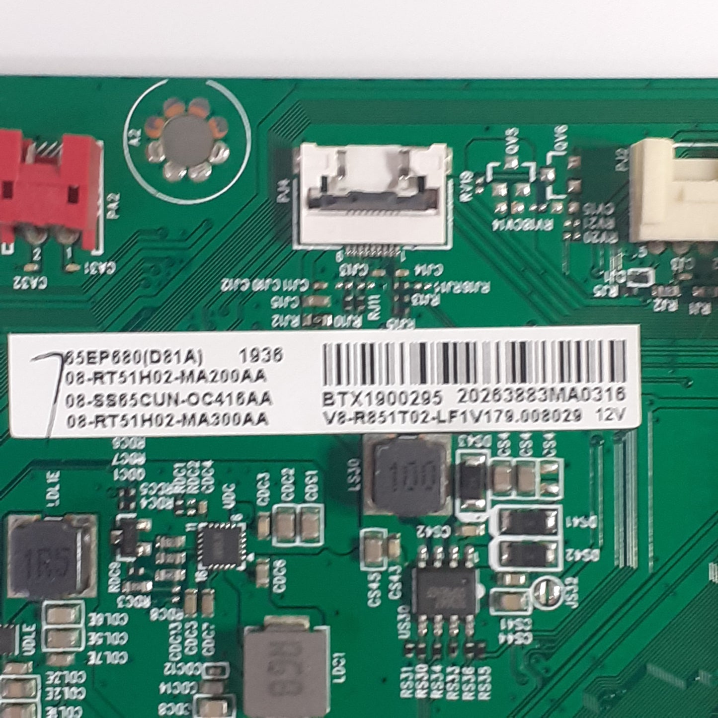 CARTE PRINCIPALE 08-RT51H02-MA200AA pour Télé TCL 65EP681