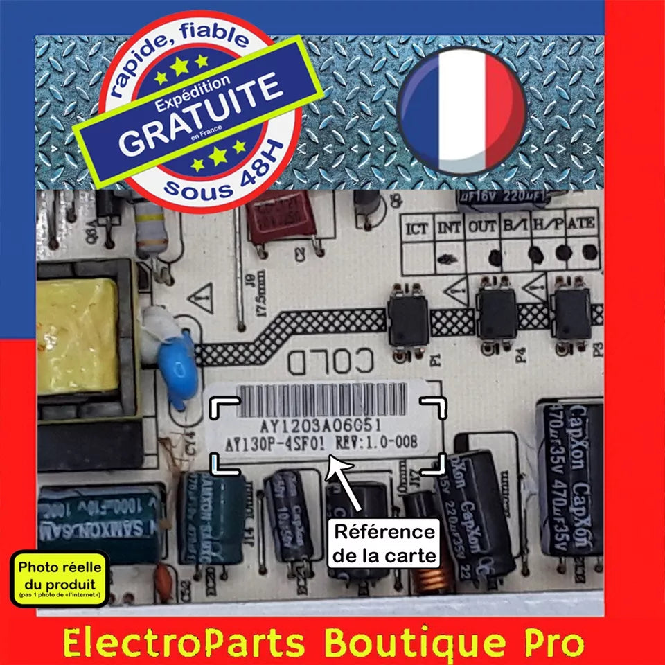 Carte d'alimentation AOYUAN AY130P-4SF01 REV:1;0-008 pour télé QUANTEC