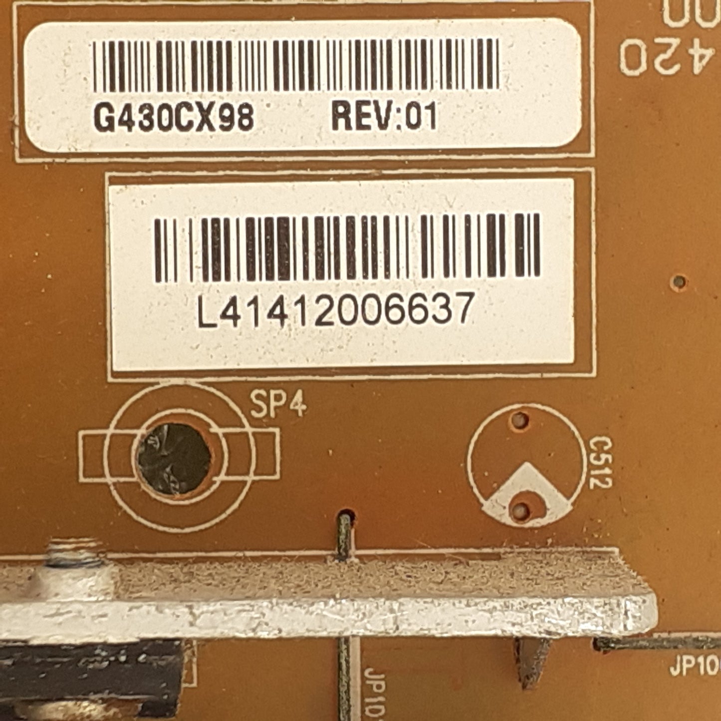 CARTE D'ALIMENTATION G430CX98 REV:01 / UE-3840-1U pour Télé TOSHIBA