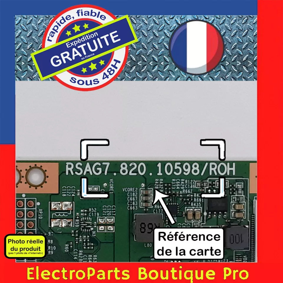 Carte T-CON RSAG7.820.10598/ROH pour télé HISENSE 55U8GQ