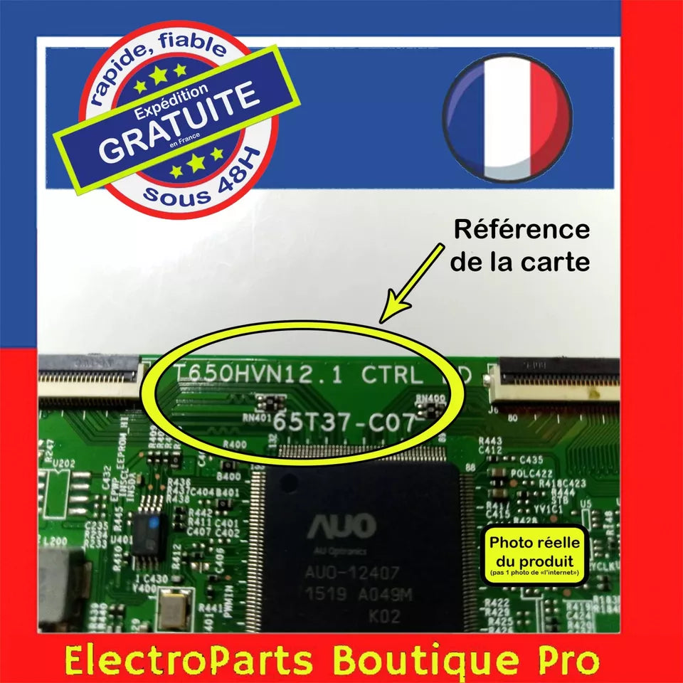 Carte T-CON AUO T650HVN12.1 65T37-C07 pour télé SHARP LC-65LE654U