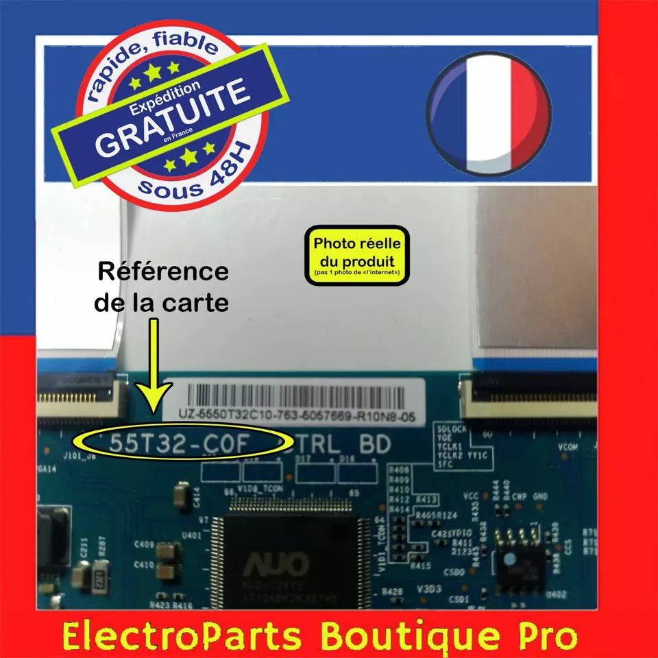 Carte T-CON AUO 55T32-C0F pour télé PHILIPS 50PUS6262/05