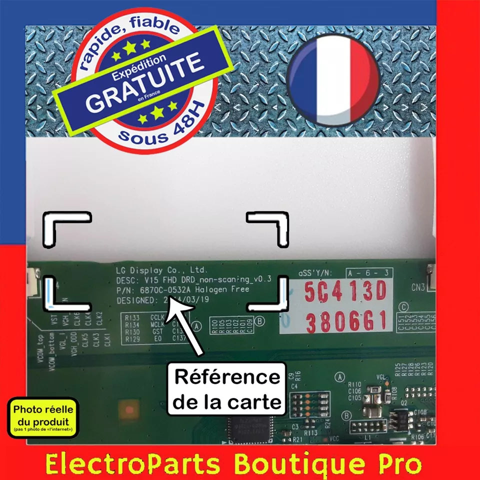 Carte T-CON 6870C-0532A pour télé LG 43LH5100