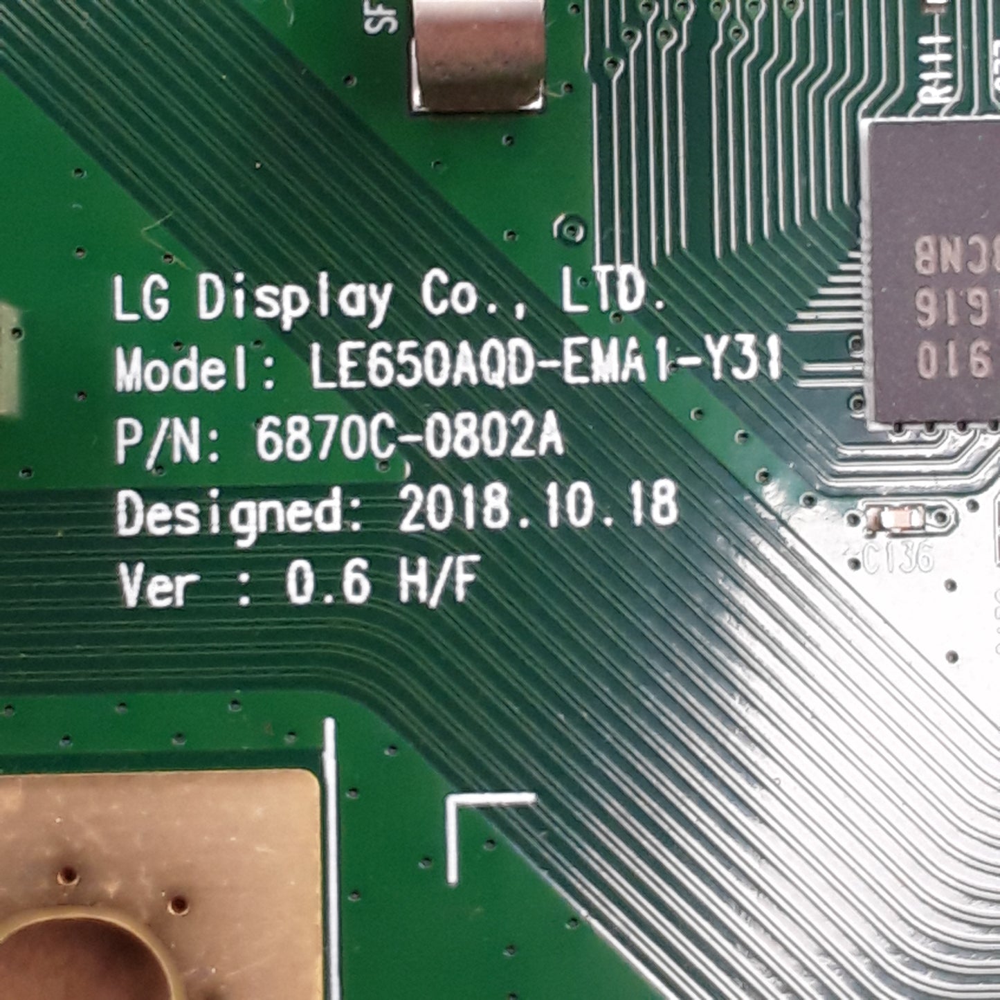 CARTE T-CON 6870c-0802A pour télé LG OLED65C9PLA