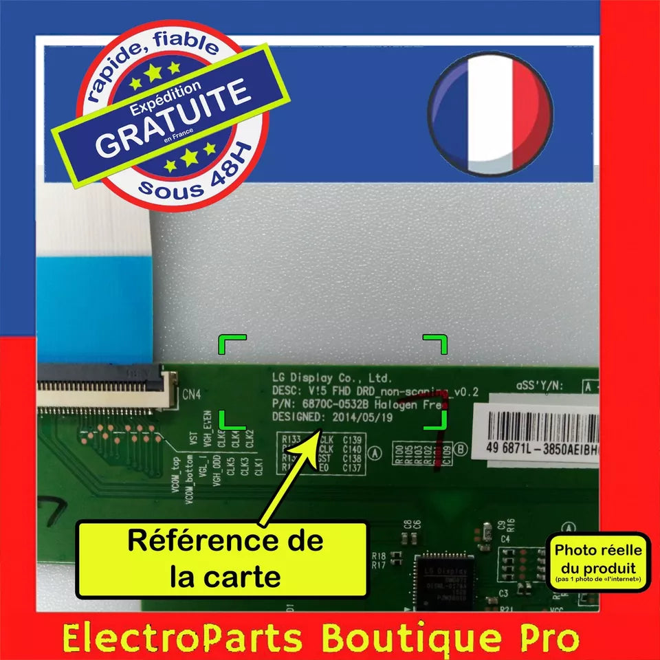Carte T-CON LG 6870C-0532B pour télé HAIER LDF48V100
