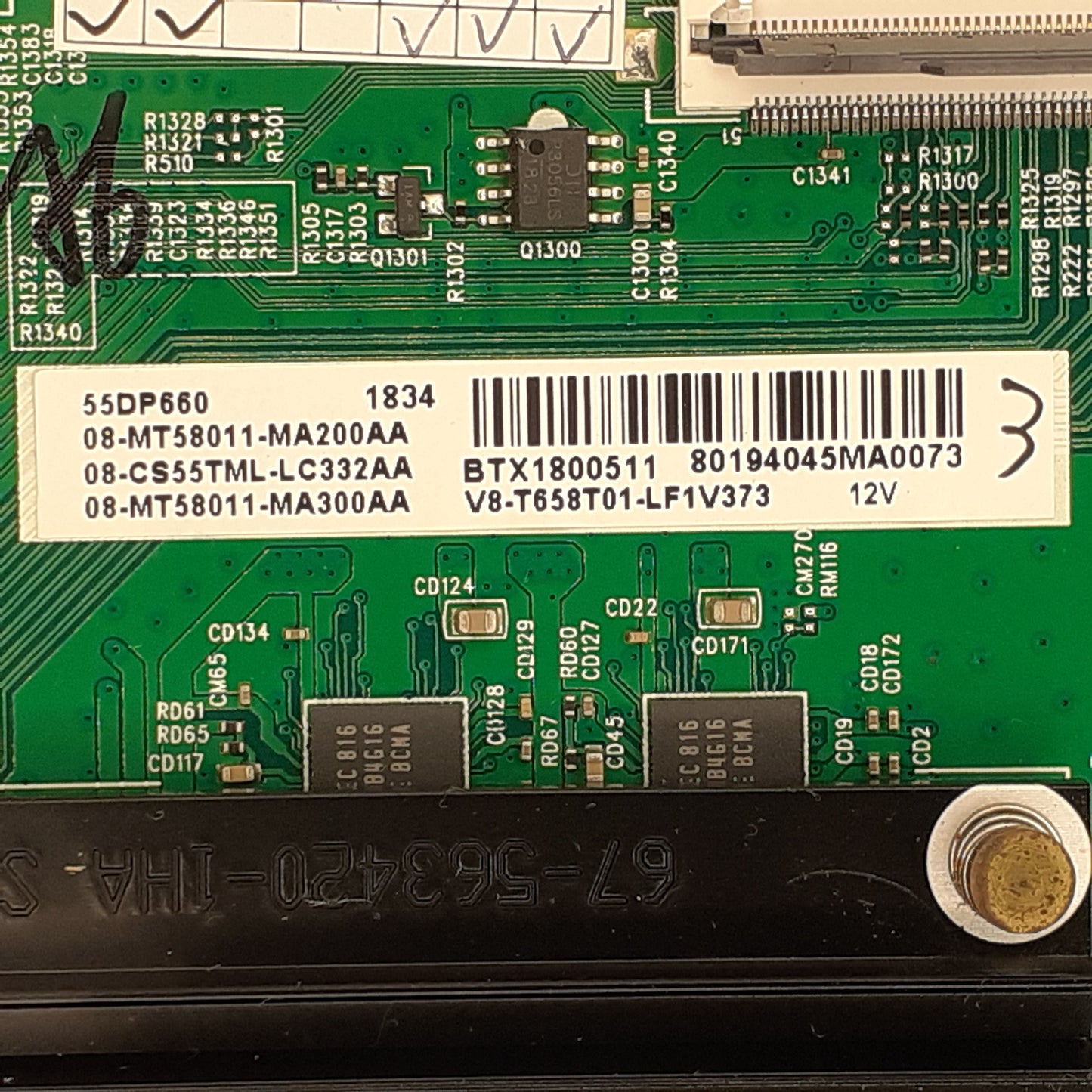 CARTE PRINCIPALE 08-MT58011-MA200AA pour Télé TCL 55DP660