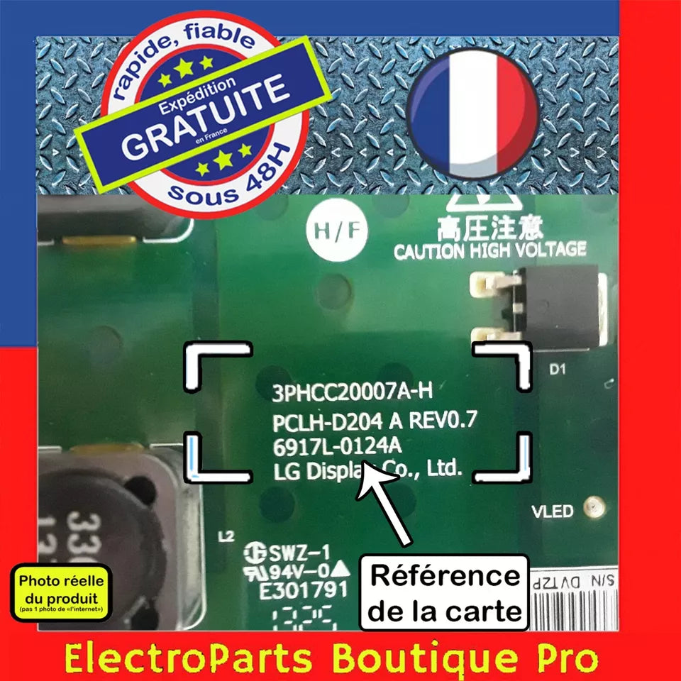 Carte pilote LED 6917L-0124A pour télé PANASONIC TX-L47ET60E