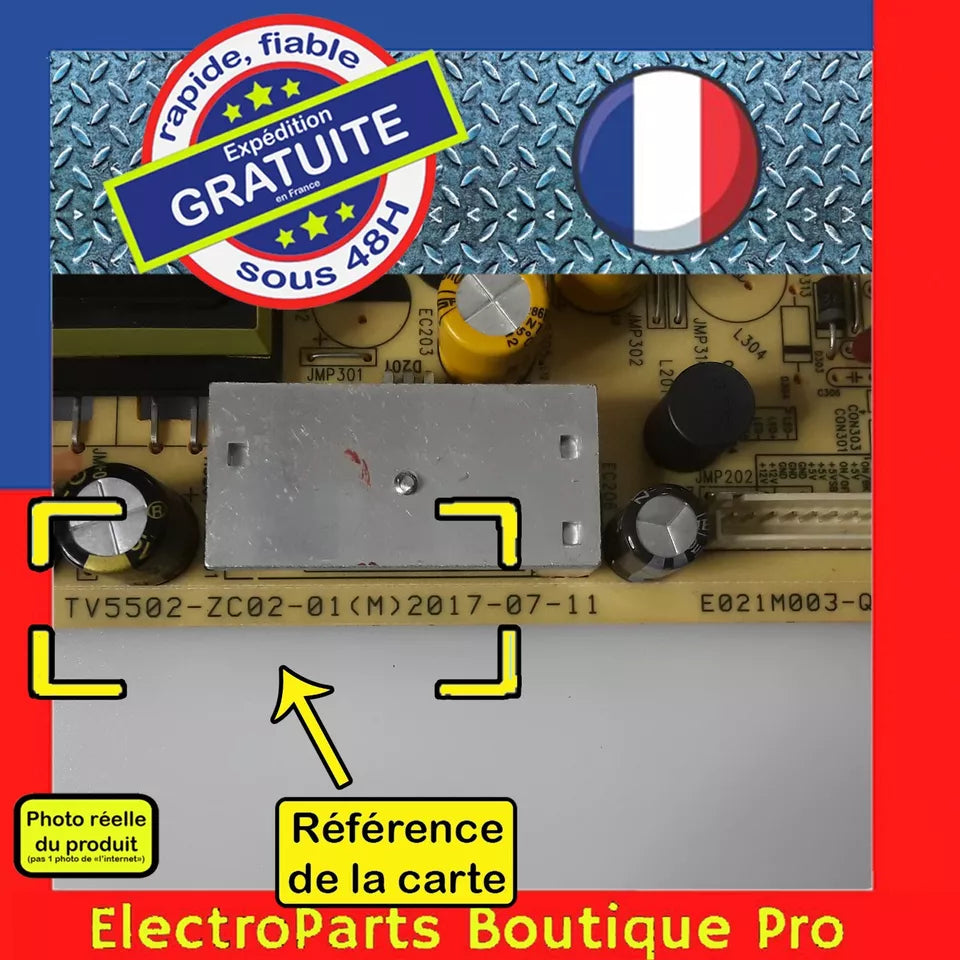 Carte d'alimentation TV5502-ZC02-01 (M) pour télé HAIER LE55Q6500U