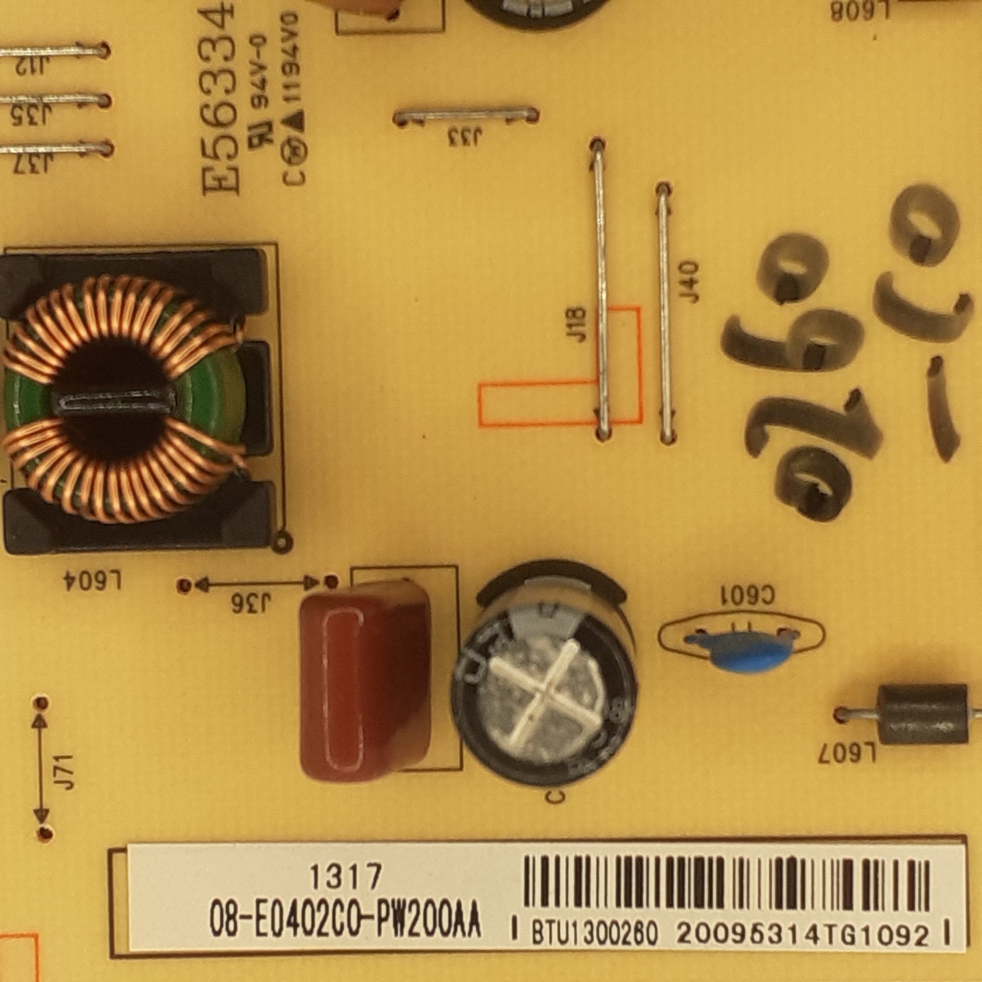 CARTE D'ALIMENTATION 08-E0402C0-PW200AA pour Télé TCL L39E3000FC