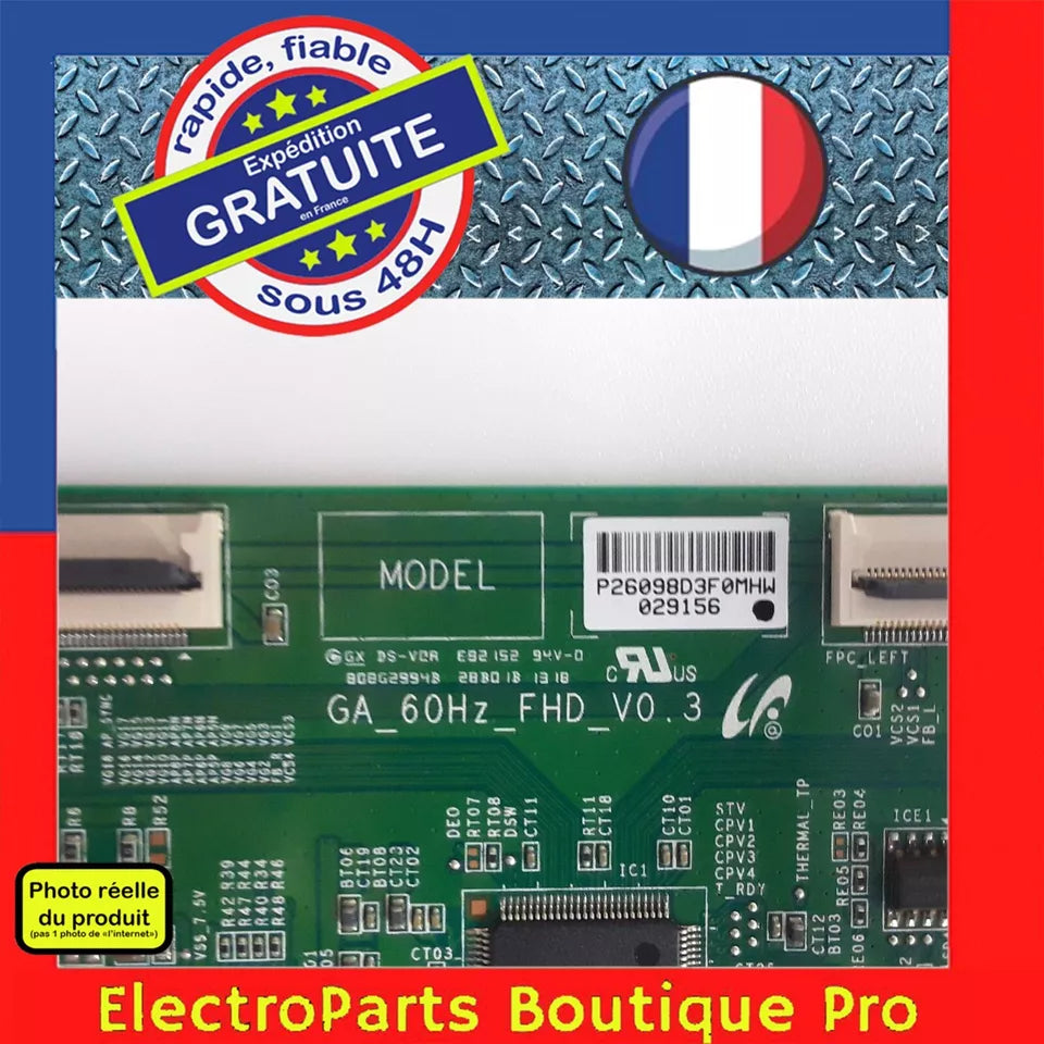 Carte T-CON GA_60HZ_FHD_V0.3 pour télé PHILIPS 40PFL3028H/12