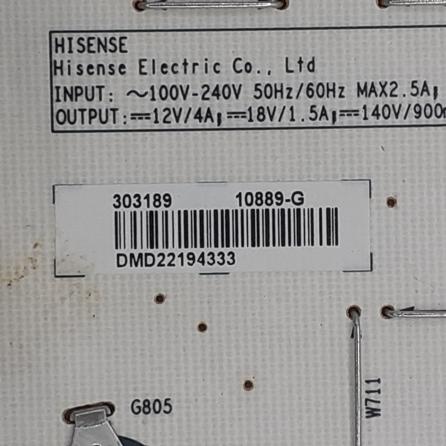 CARTE D'ALIMENTATION RSAG7.820.10889/ROH pour télé HISENSE 58A7GQ