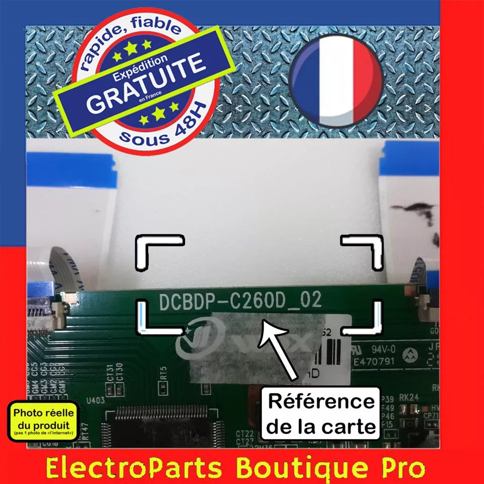 Carte T-CON DCBDP-C260D_02 pour télé SMART-TECH SMT55F30UC2M1B1