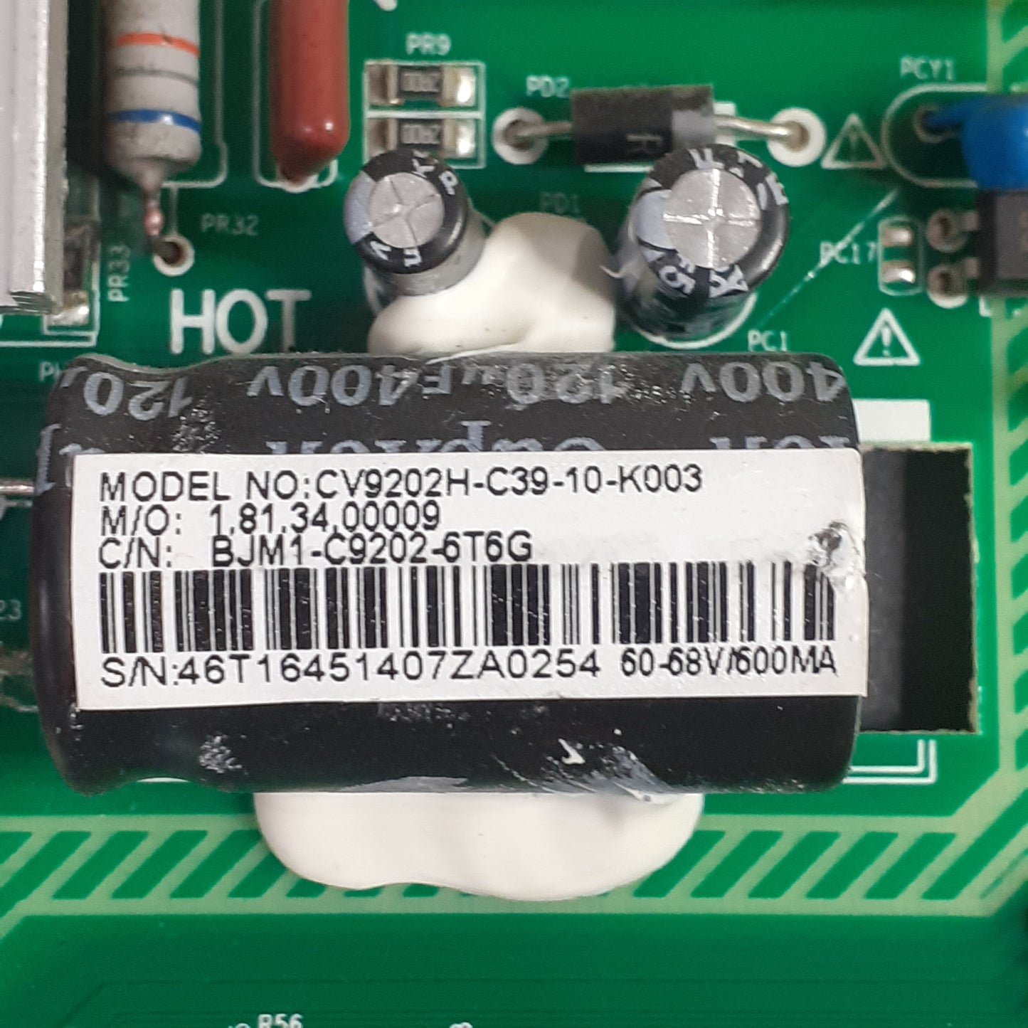CARTE PRINCIPALE CV9202H-C39-10-K003 / BJM1-C9202-6T6G pour Télé VIEW-TECH VT-40L