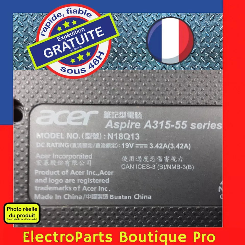 Plasturgie dessous de caisse (bottom case) pour PC portable ACER A315-55