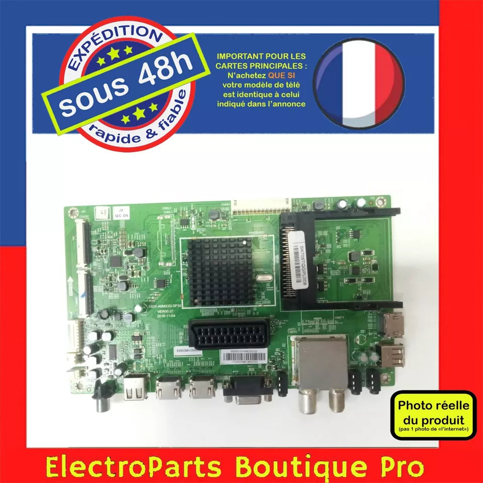 Carte principale 5800-A6M33G-0P30 SK705TQGPL008 pour télé BRANDT B4930FHD LED