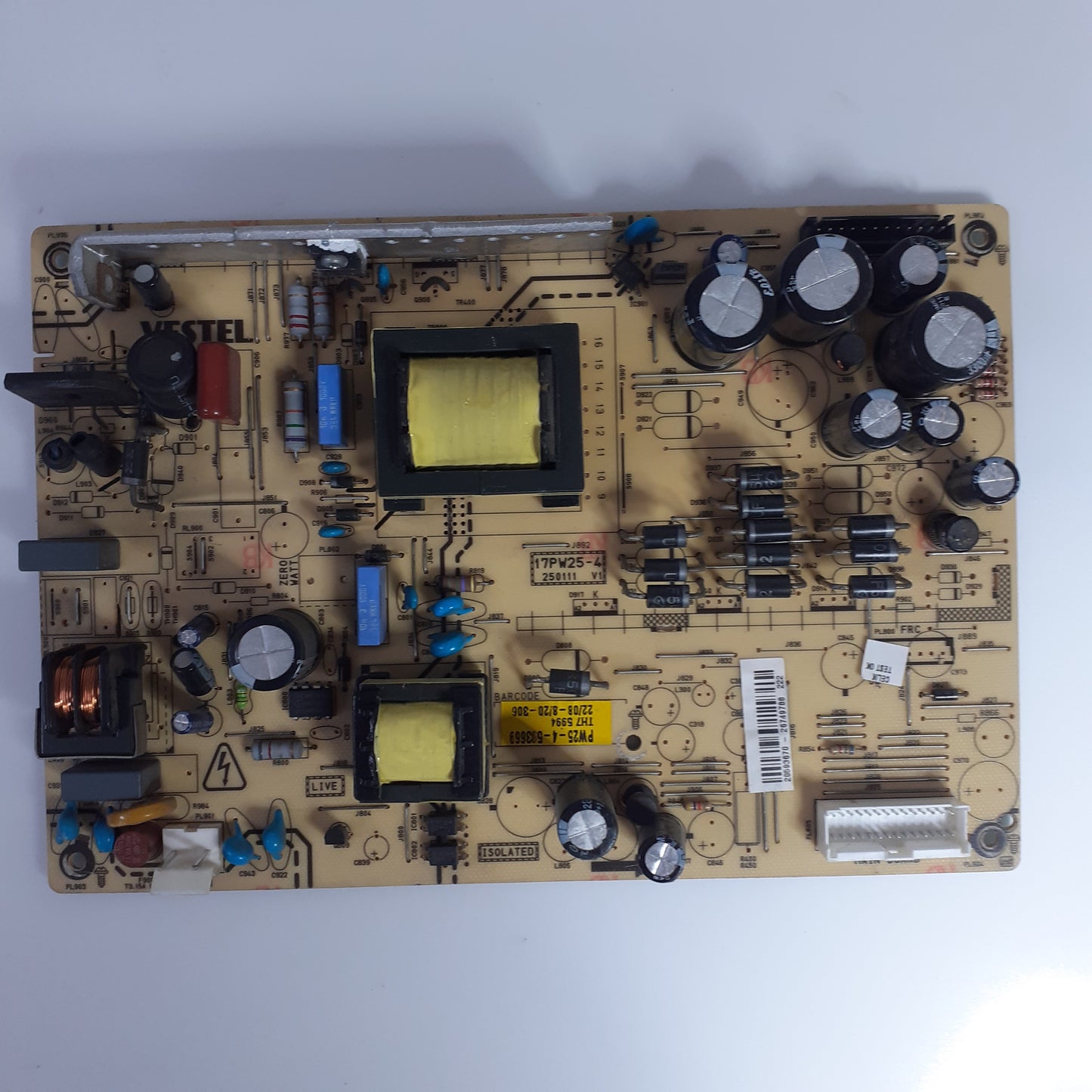 CARTE D'ALIMENTATION VESTEL 20593670 17PW25-4 / 250111 V1 pour Télé TOSHIBA 32BV702