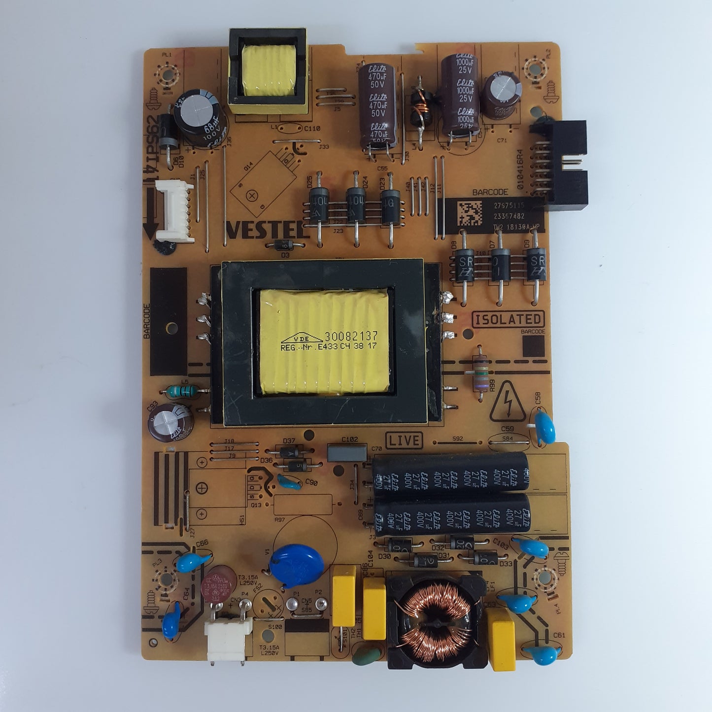 CARTE D'ALIMENTATION VESTEL 23367482 pour Télé TECHWOOD TK32BC01/2