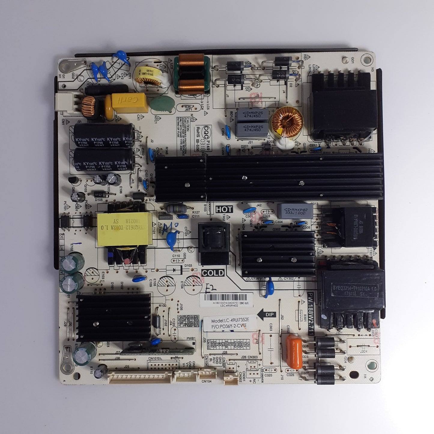 CARTE D'ALIMENTATION LC-49UI7352E pour télé SHARP LC-49UI7352E