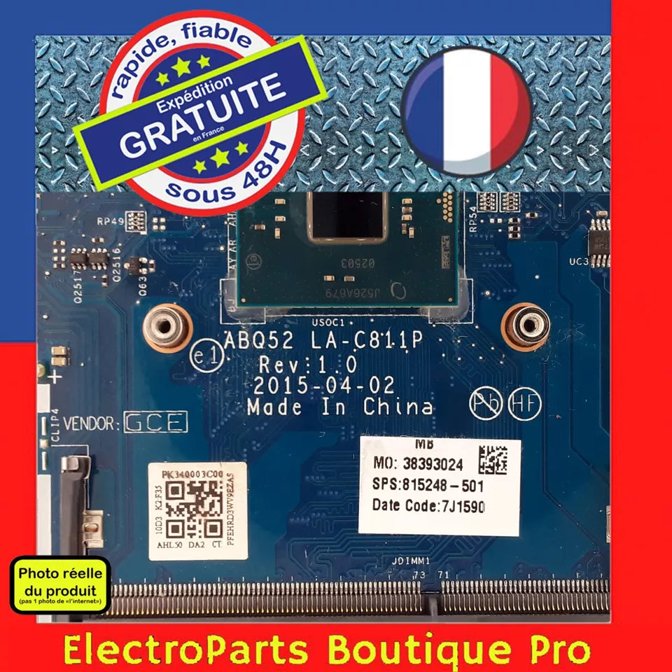 Carte mère ABQ52 LA-C811P Rev:1.0 pour PC portable HP 15-AC