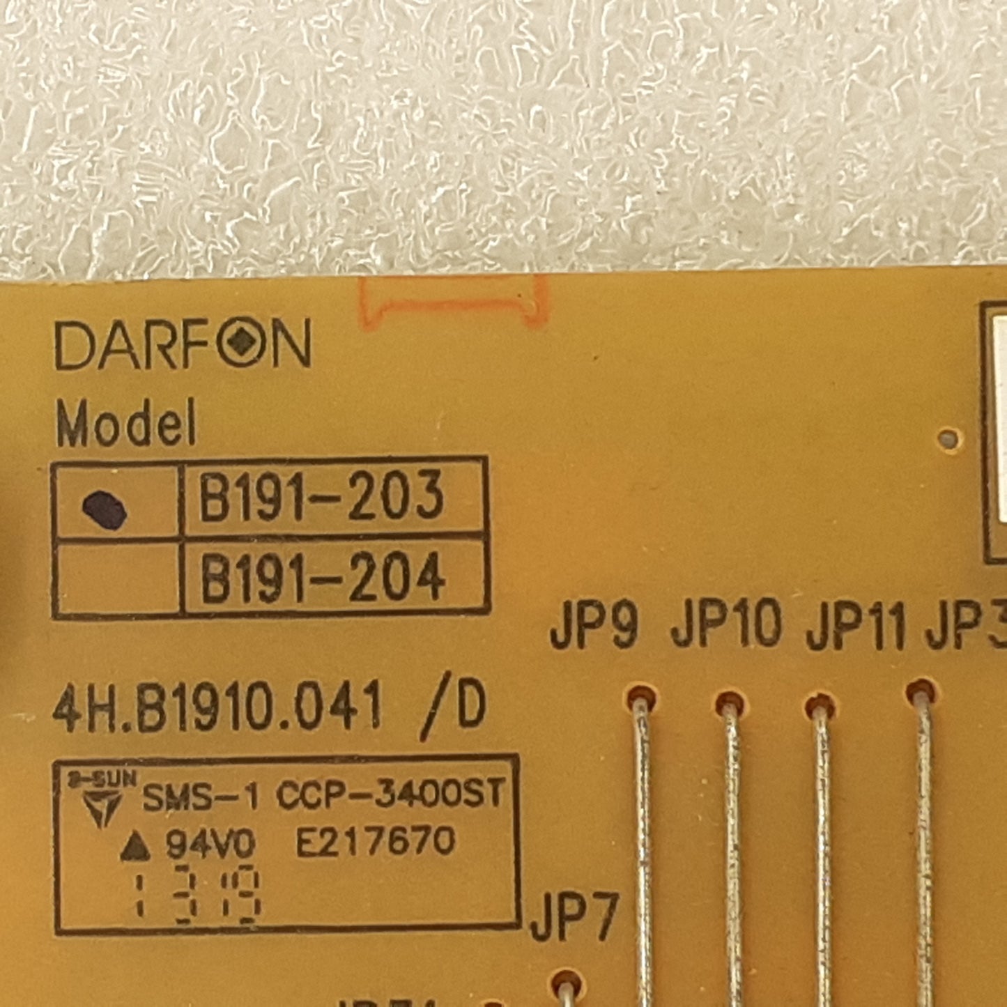 Carte d'alimentation DARFON B191-203 D21 REV:D / B191-203 pour Télé TOSHIBA 40L5333D