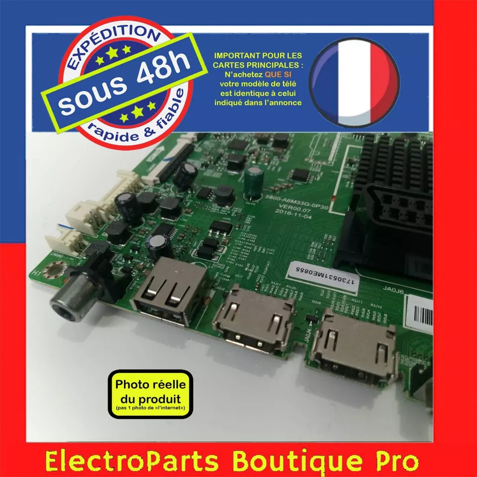 Carte principale 5800-A6M33G-0P30 SK705TQGPL008 pour télé BRANDT B4930FHD LED