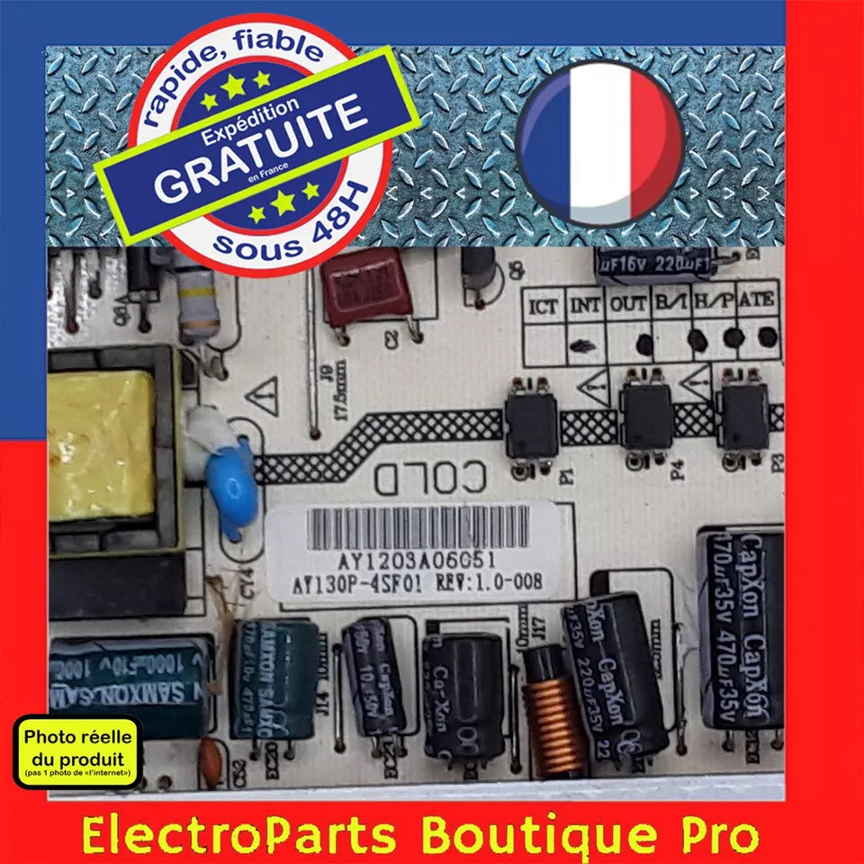 Carte d'alimentation AOYUAN AY130P-4SF01 REV:1;0-008 pour télé QUANTEC