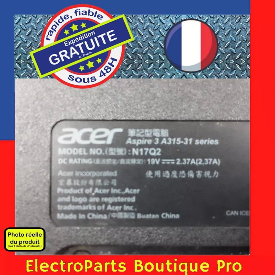Plasturgie dessous de caisse (bottom case) pour PC portable ACER A315-31