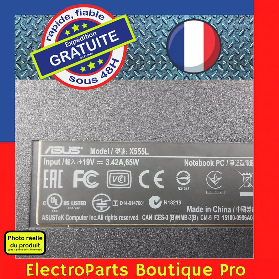 Plasturgie dessous de caisse (bottom case) pour PC portable ASUS X555 LJ