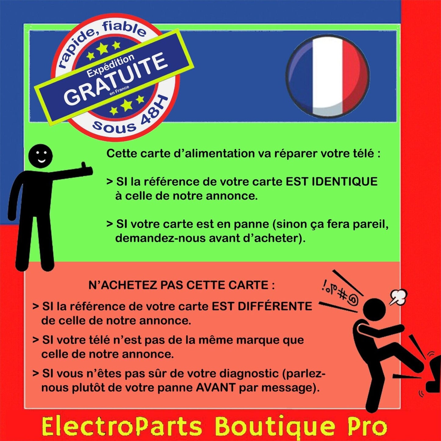 CARTE D'ALIMENTATION CH2100D-1WF pour télé CHIQ UCC43G6F-ESI