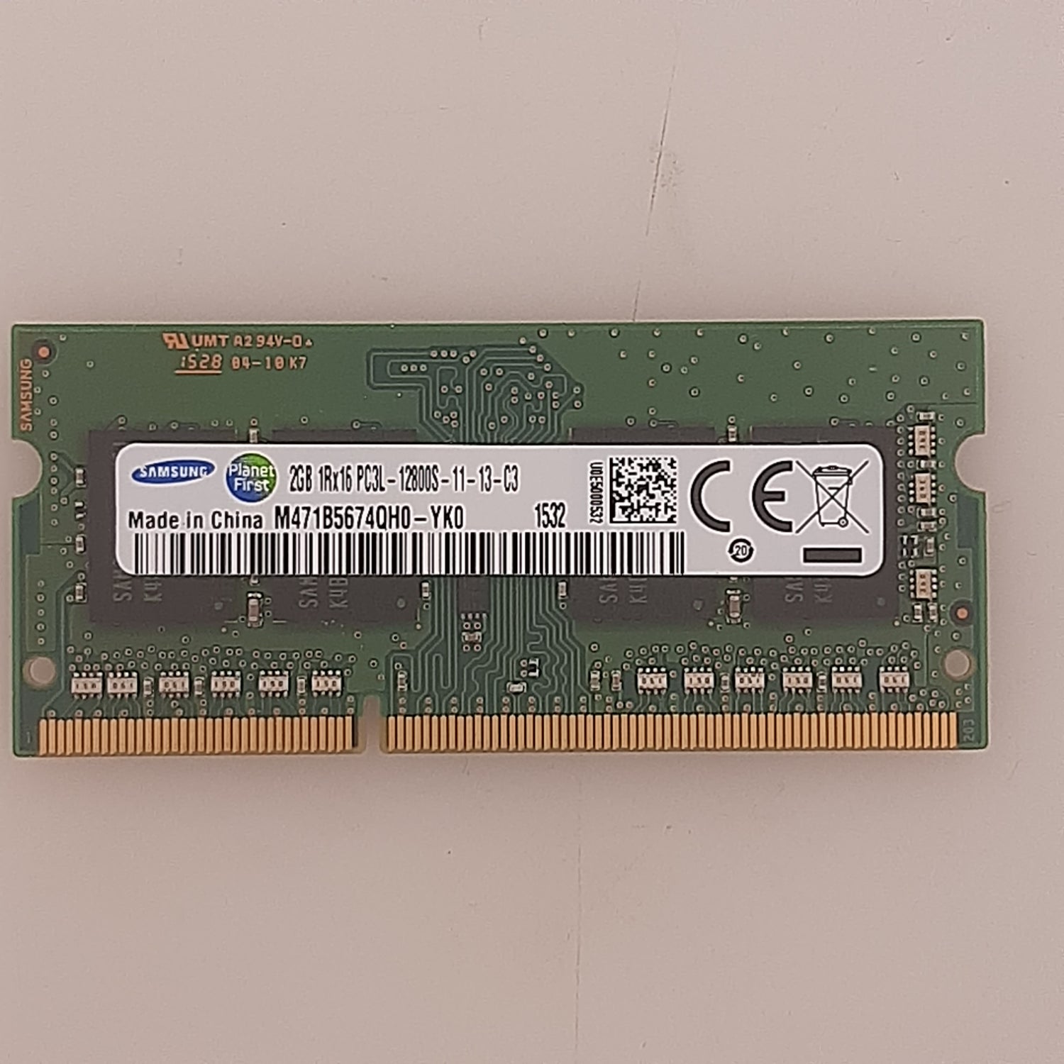barrette mémoire DDR3 SODIMM 2Go CN M471B5674QH0-YK0 1532 pour PC portable SAMSUNG PC3L 12800S 1600 MHz