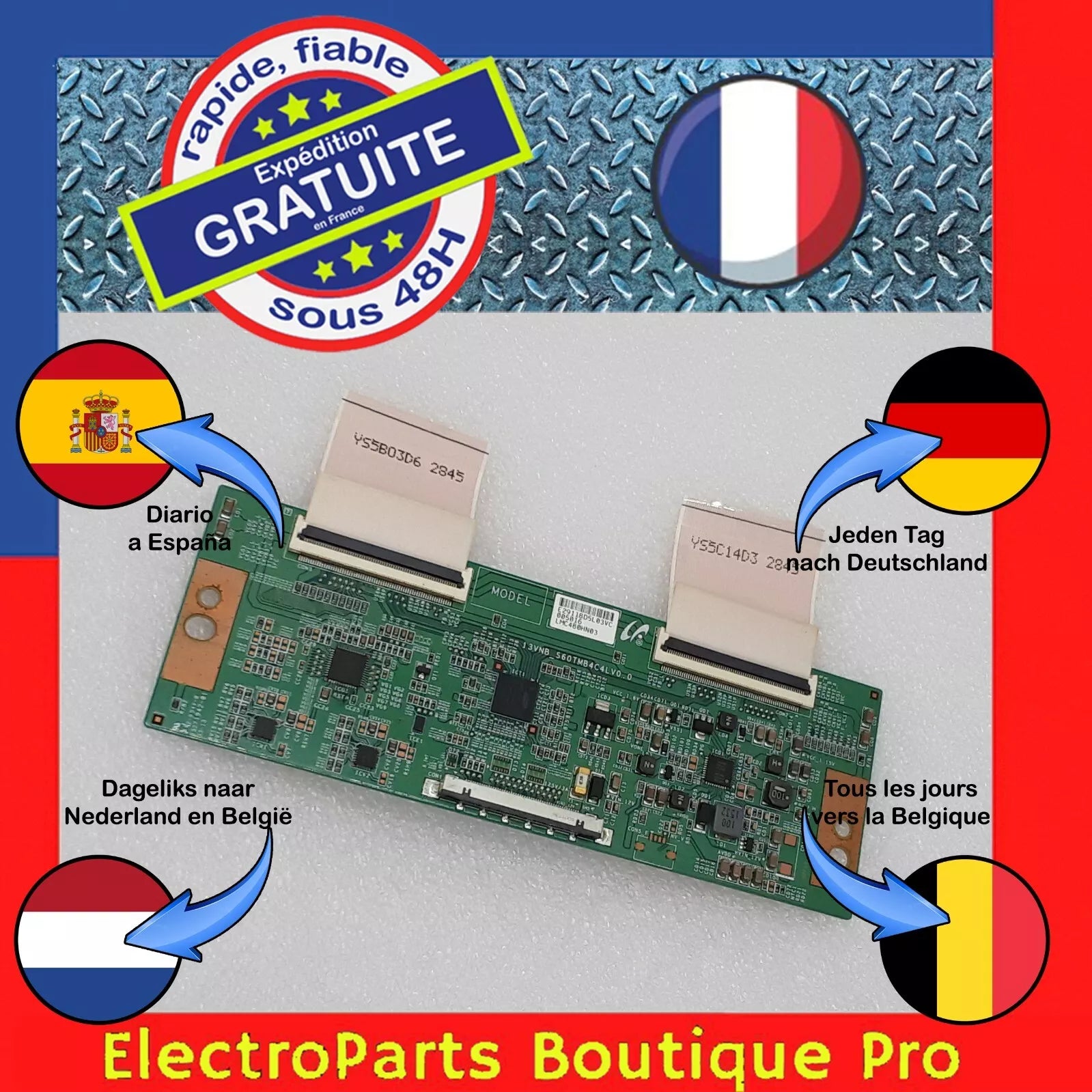 Carte T-CON  13VNB_S60TMB4C4LV0.0 pour télé GRUNDIG  48 VLE 5520 BG