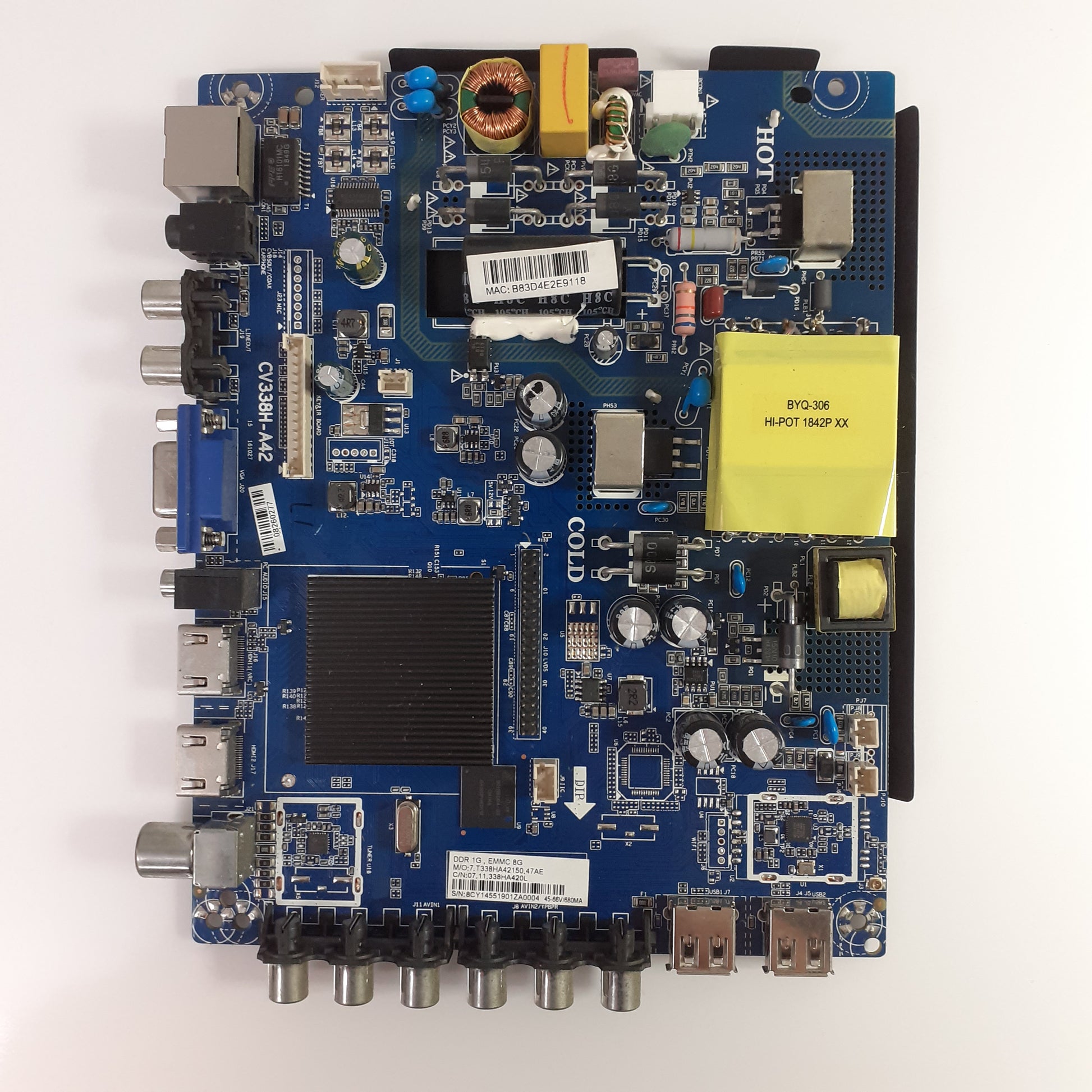 Carte principale combinée 7.T338HA42150.47AE / 07.11.338HA420L CV338H-A42 pour Télé BERKLAYS BTV50YSM