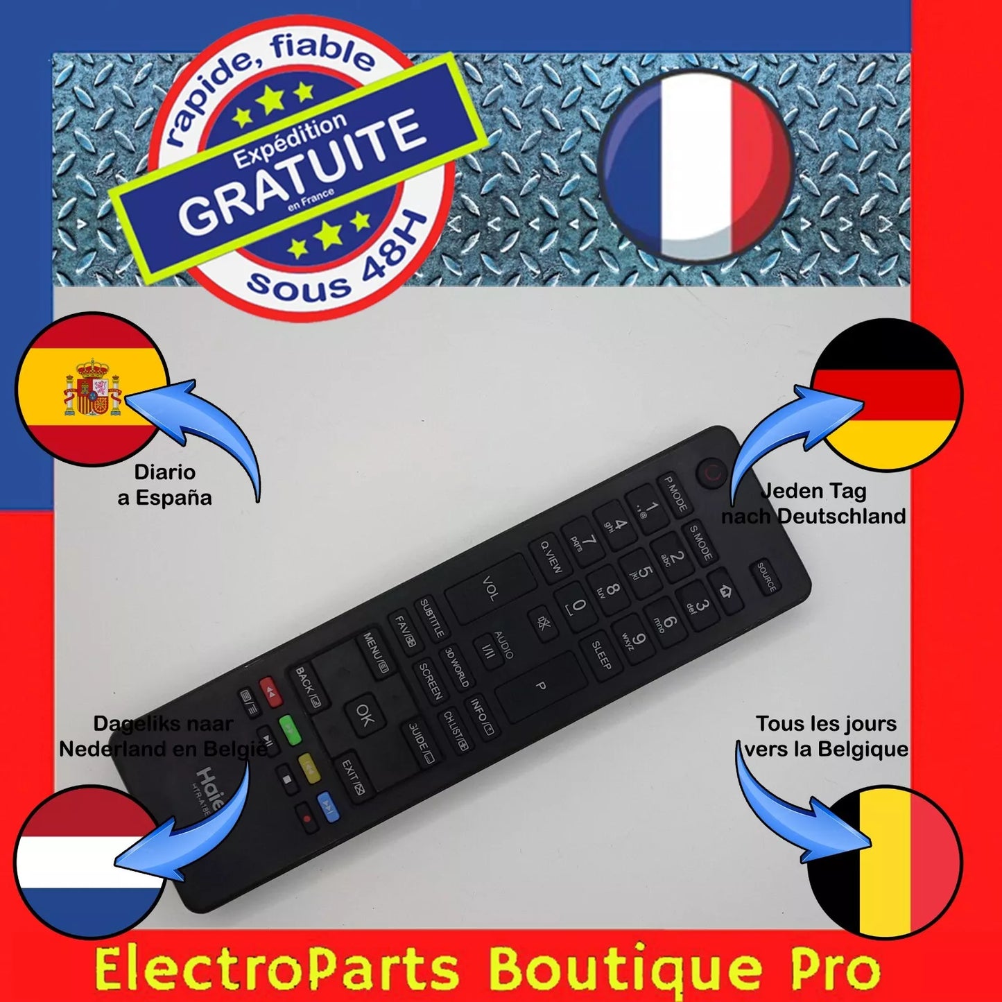 Télécommande KT1346A/ B-H  pour télé HAIER LE40B650CF