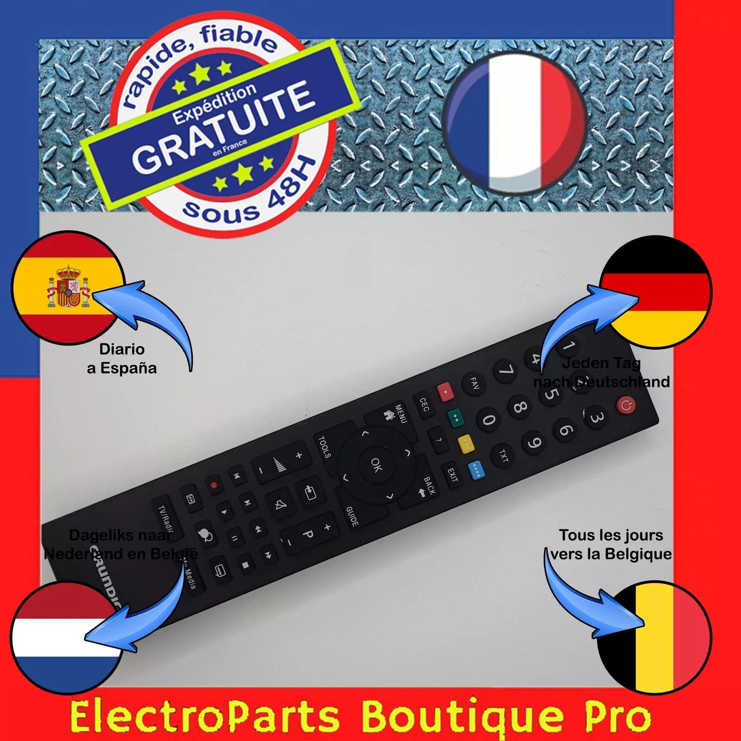 Télécommande  RC3214803/01  pour télé GRUNDIG 55 VLE 4523 BF