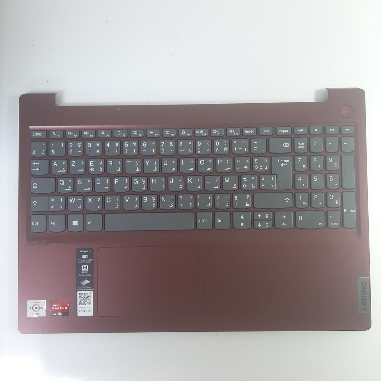 CLAVIER TOP CASE rouge pour PC portable LENOVO 81W1