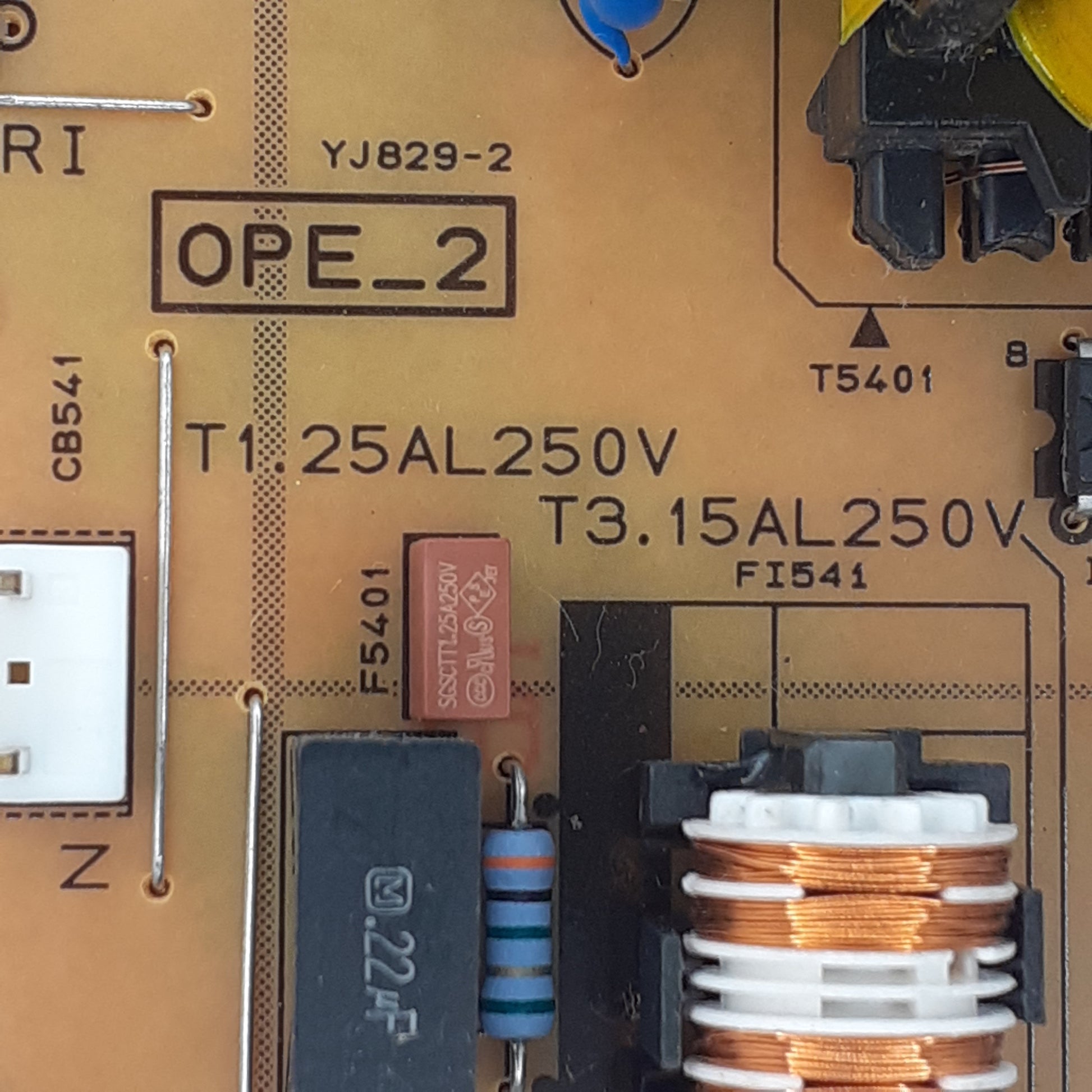CARTE D'ALIMENTATION YJ829-2 OPE_2 pour ampli YAMAHA RX-V485