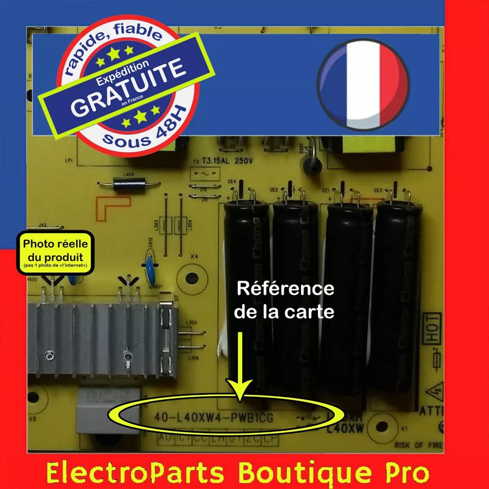 Carte d'alimentation 40-L40XW4-PWB1CG pour télé TCL 75C721 X1